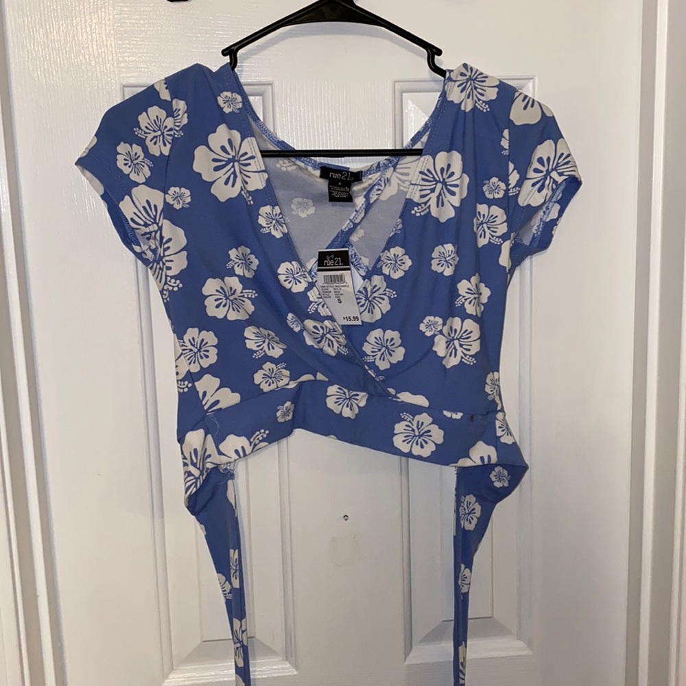 Rue 21 Blue and white shirt